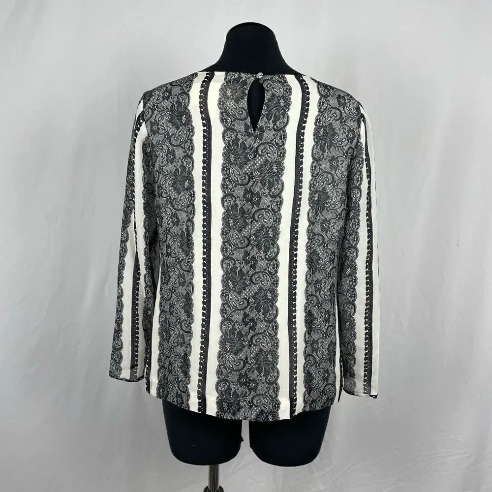 J. Crew Chiffon Lace Pattern‎ Blouse - Women’s 6